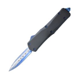 double-edge-damascus-automatic-otf-knife-w-belt-clip