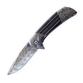 7-75-titanium-damascus-folding-knife (Option: Black)