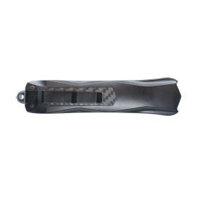 carbon-fiber-automatic-otf-knife-w-belt-clip (Option: Drop Point)