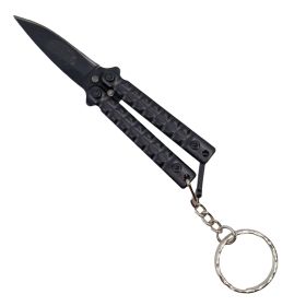 3-75-mini-butterfly-knife-with-keychain (Option: Black)