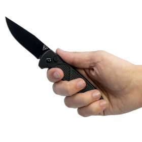 7-75-automatic-spring-assisted-knife-with-drop-point-blade (Option: Black)