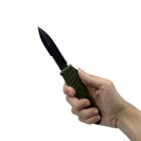 5-5-automatic-otf-knife-w-half-serrated-dagger-blade (Option: Gray)