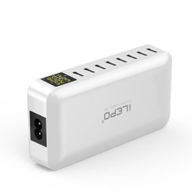 8 Port USB Charger 8A 40W Desktop Charging Station Hub with Quick Charge 3.0 USB Port & LCD Display Compatible to Different Devices (Plug: EU Plug)