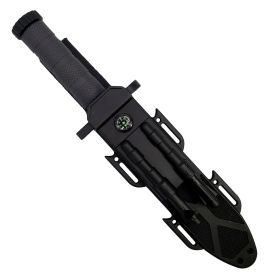 12-5-fixed-blade-survival-knife-with-sheath-fire-starter-sharpening-rod (Option: Green)