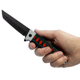 9-spring-assisted-anime-knife-with-tanto-blade (Option: Red and White)